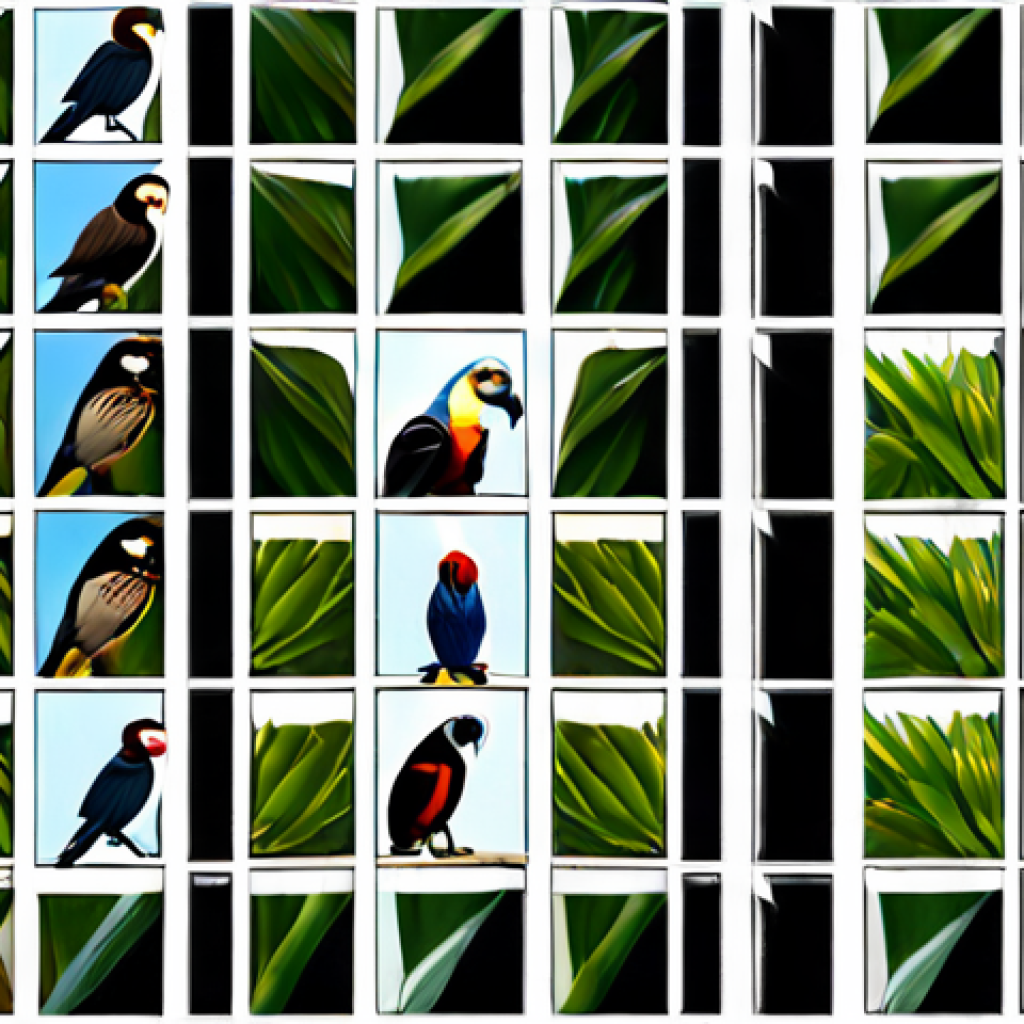 Birds**

"A grid of 64x64 pixel images of various bird species, organized by type (e.g., eagles, parrots, sparrows), clear distinction between classes, bright natural lighting, professional photography, high detail, appropriate content, fully clothed, safe for work, modest."

**