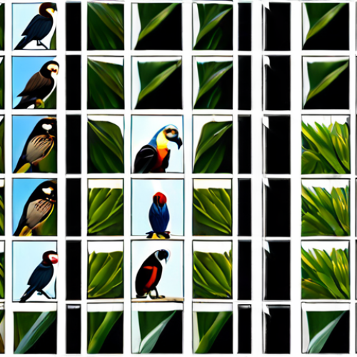 Birds**

"A grid of 64x64 pixel images of various bird species, organized by type (e.g., eagles, parrots, sparrows), clear distinction between classes, bright natural lighting, professional photography, high detail, appropriate content, fully clothed, safe for work, modest."

**
