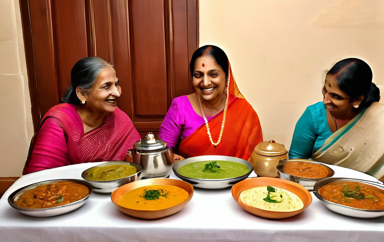 힌디어 음식 주문법 - **Vibrant Indian Spice Market and Culinary Preparation**
    "A bustling and aromatic scene set with...