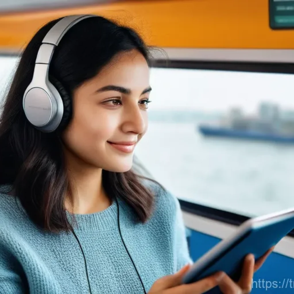 힌디어와 오디오북 - **Prompt: "A young woman, approximately 25 years old, with a warm smile, is comfortably seated on a ...